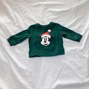 Baby Girl First Christmas Sweatshirt 3 Months Minnie Mouse Santa Disney NEW